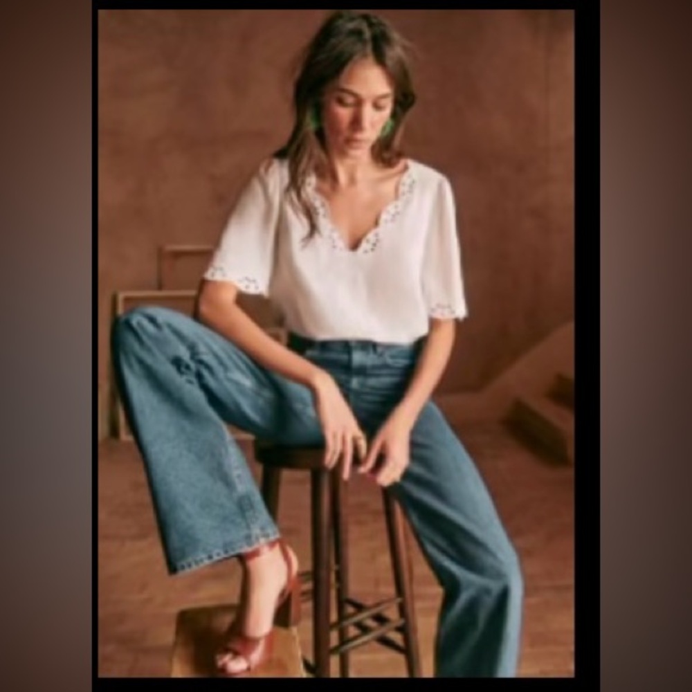 Sezane Francia Blouse Écru. - Size 38